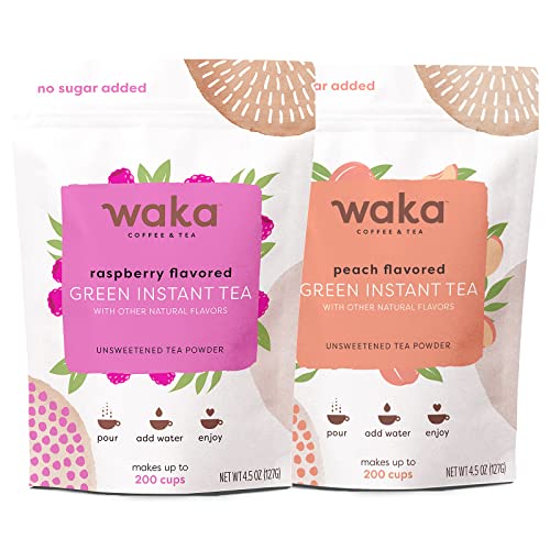 Waka — Unsweetened Instant Tea Powder 2-Bag Combo — 100% Tea Lea...