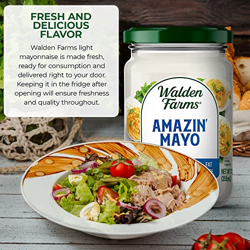 Walden Farms Amazin Mayo Spread 12 oz Jar Pack of 6 Light and ...