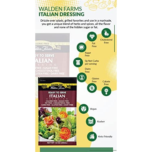 Walden Farms Italian Salad Dressing Packets - Six 1 Oz. Packets
