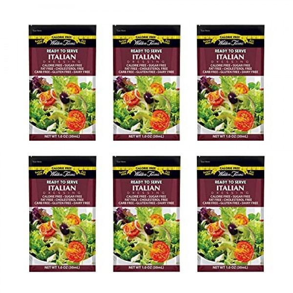 Walden Farms Italian Salad Dressing Packets - Six 1 Oz. Packets