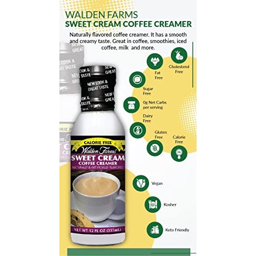 Walden Farms Sweet Cream Coffee Creamer, 12 Oz. Bottle, Fresh Fl
