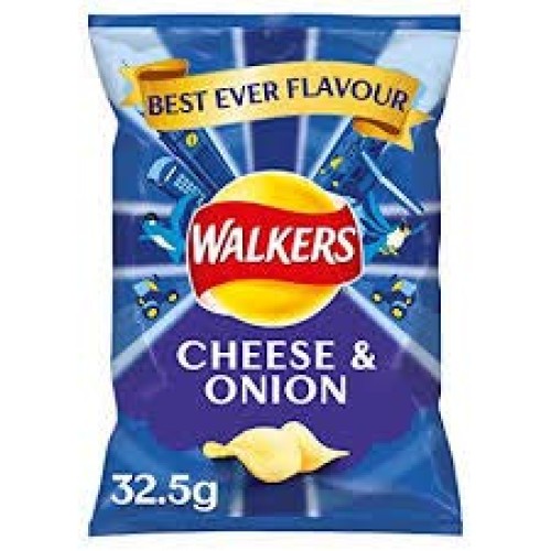 Walkers Cheese &Amp; Onion Potato Chips 32.5G X 8 Imported From Uk