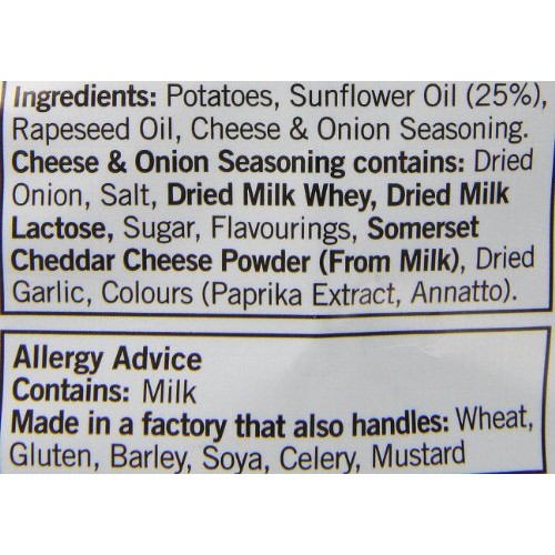 Walkers Cheese And Onion 32.5 G Pack Of 48