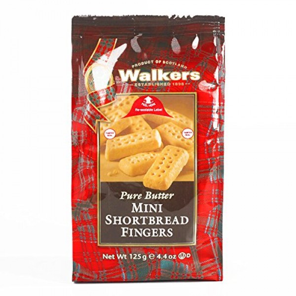 Walkers Mini Shortbread Fingers 4.4 Oz Each 2 Items Per Order,