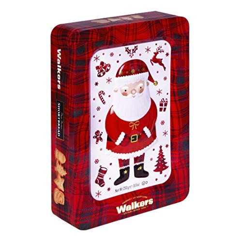 Walkers Shortbread Santa Shortbread Cookie Holiday Tin, 8.8 Ounce