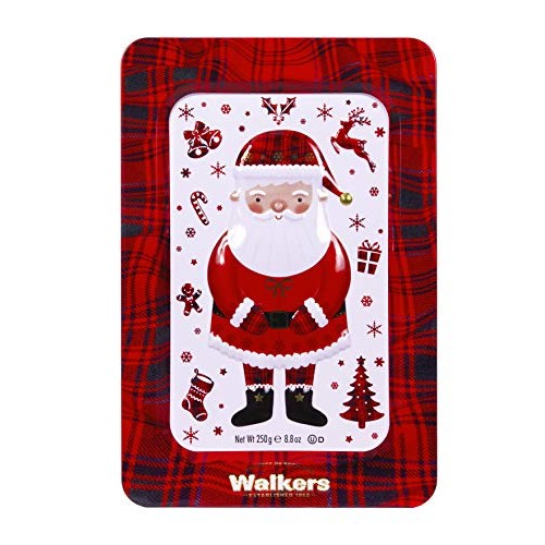 Walkers Shortbread Santa Shortbread Cookie Holiday Tin, 8.8 Ounce