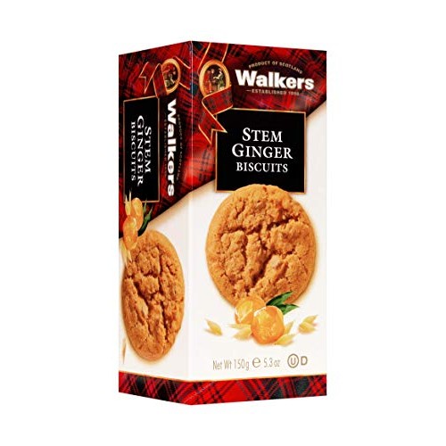 Walkers Shortbread Stem Ginger Scottish Cookies, 5.3 Ounce Box