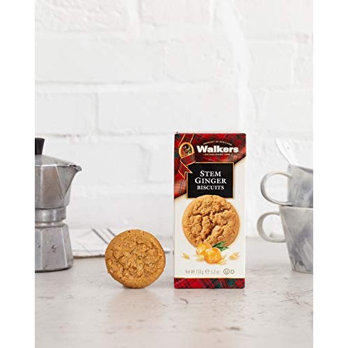 Walkers Shortbread Stem Ginger Scottish Cookies, 5.3 Ounce Box