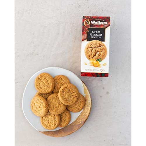 Walkers Shortbread Stem Ginger Scottish Cookies, 5.3 Ounce Box