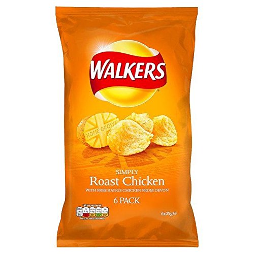 Walkers Roast Chicken Flavour Crisps Multipack 6 X 25G