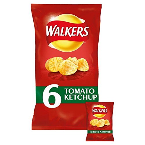 Walkers Tomato Ketchup Crisps 25G X - 6 Per Pack 0.33Lbs
