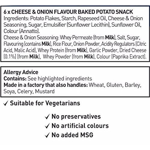 Walkers Baked Cheese And Onion Crisps 6 Pack 150G