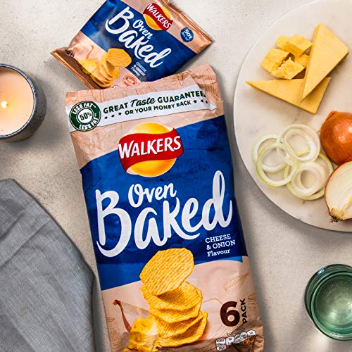 Walkers Baked Cheese And Onion Crisps 6 Pack 150G