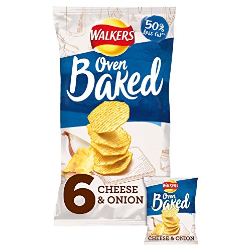 Walkers Baked Cheese And Onion Crisps 6 Pack 150G