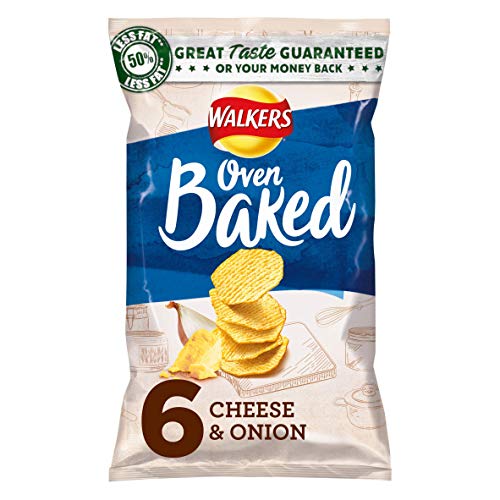 Walkers Baked Cheese And Onion Crisps 6 Pack 150G