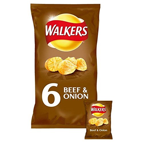 Walkers Beef &Amp; Onion Crisps 25G X 6 Per Pack