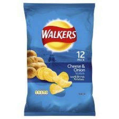 Walkers Cheese &Amp; Onion Crisps 12 X 25G