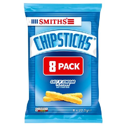 Walkers Chipsticks Salt &Amp; Vinegar Snacks 8 X 23G