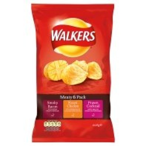 Walkers Crisps 6 Pack Meaty Variety