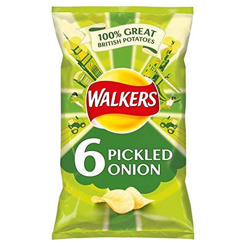 Walkers Pickled Onion Crisps - 6 X 25G