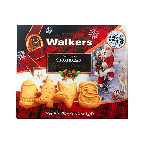 Walkers Pure Butter Shortbread -- Festive Shapes 6.2 Ounces