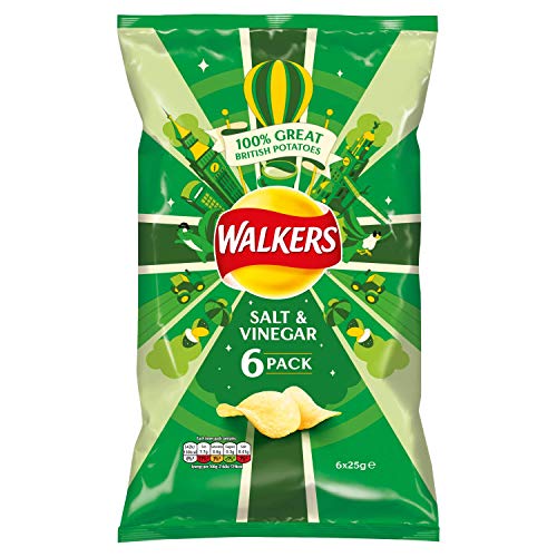 Walkers Salt And Vinegar Crisps 6 Pack 150G