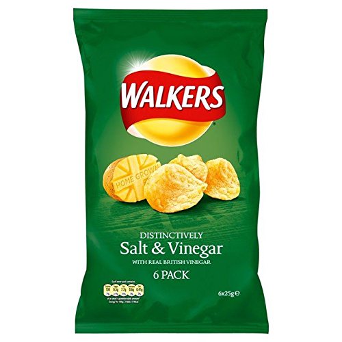 Walkers Salt &Amp; Vinegar Flavour Crisps Multipack 6 X 25G
