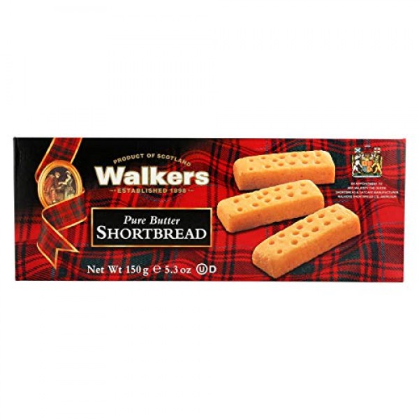Walkers Shortbread - Pure Butter, Fingers - Case Of 12 - 5.3 Oz.