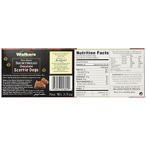 Walkers Shortbread Scottie Dog Shaped Shortbread Cookies, 3.9 Ou