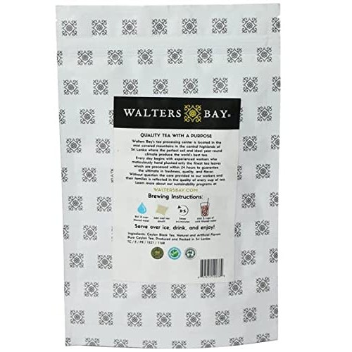 Walters Bay Peach Iced Tea | 12 Quart Sized Tea Bags, Ceylon Tea...
