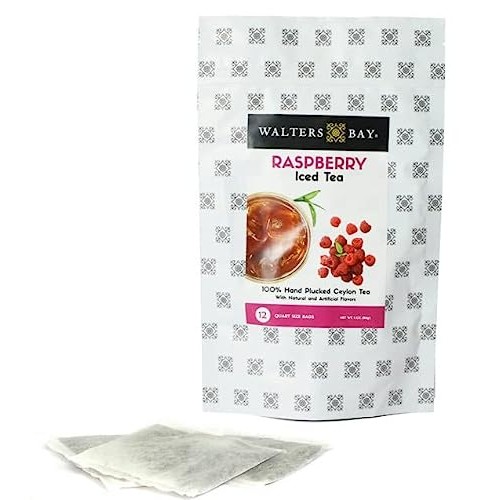 Walters Bay Raspberry Iced Tea, 12 Count, Quart Sized Tea Bags, ...