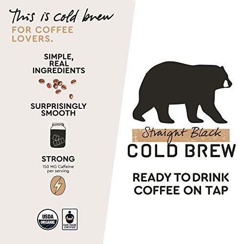 Wandering Bear Organic Cold Brew Coffee On Tap, Straight Black,