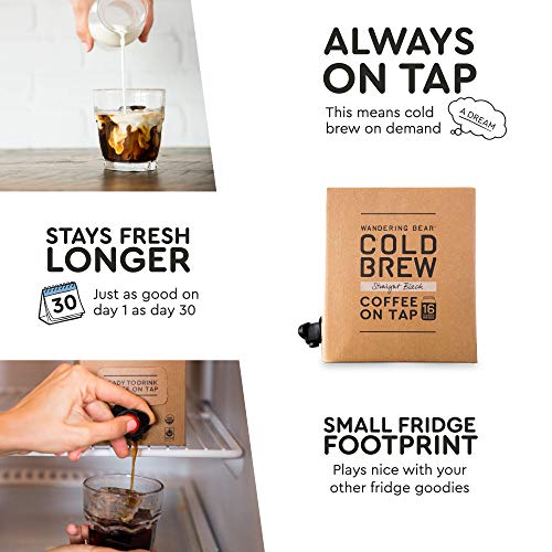 Wandering Bear Organic Cold Brew Coffee On Tap, Straight Black,