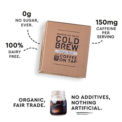 Wandering Bear Organic Cold Brew Coffee On Tap, Straight Black,