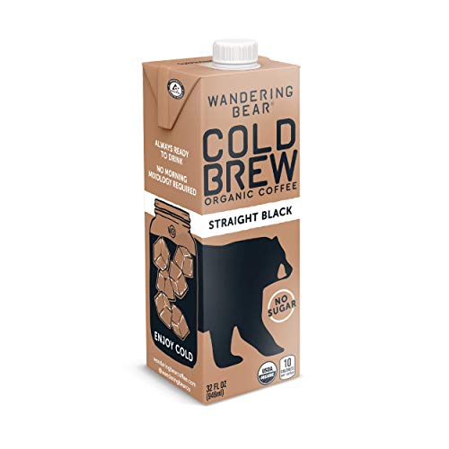 Wandering Bear Extra Strong Organic Cold Brew Coffee, Straight B