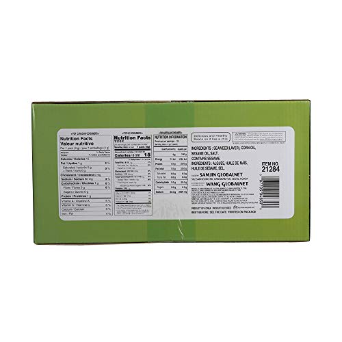Wang Korean Roasted Seaweed Snack, Keto-friendly, Vegan, Gluten-...