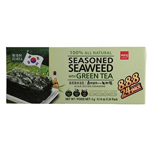 Wang Olive Oil Roasted Seaweed Snack With Green Tea, 0.14 Ounce,