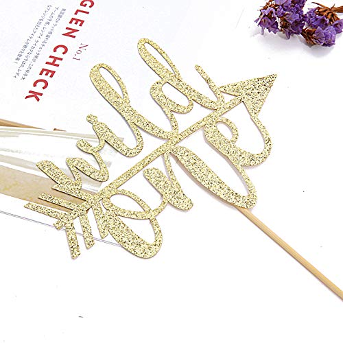 Wild One Cake Topper For Birthday - Gold Glitter Smash Cake Topp