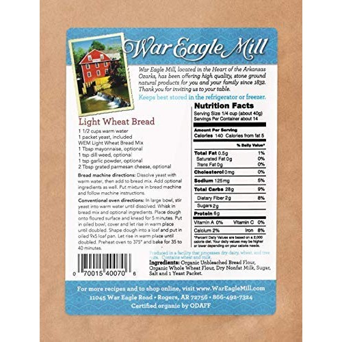War Eagle Mill Light Wheat Bread Mix, All Natural, Made With Org