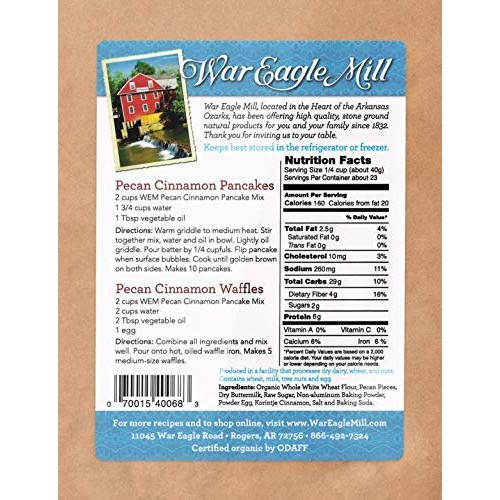 War Eagle Mill Pecan Cinnamon Whole Grain Pancake Mix, All Natur