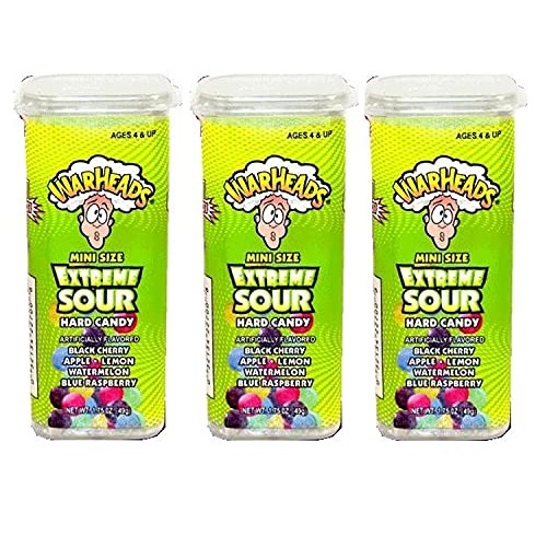 Warheads Extreme Sour Hard Candy Mini Size Flip Open Top - Pack