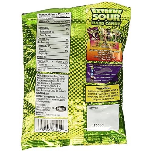 Warheads Extreme Sour Hard Candy Assorted Flavors 2Oz.