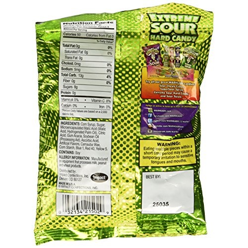 Warheads Extreme Sour Hard Candy Assorted Flavors 2Oz.