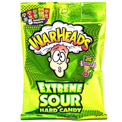 Warheads Extreme Sour Hard Candy Assorted Flavors 2Oz.