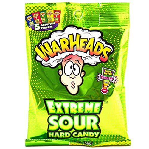 Warheads Extreme Sour Hard Candy Assorted Flavors 2Oz.