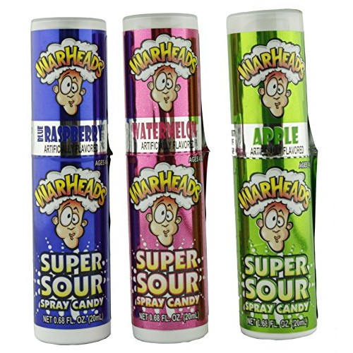 Warheads Super Sour Candy Spray Bottles, Sampler, Bundle, .68 O