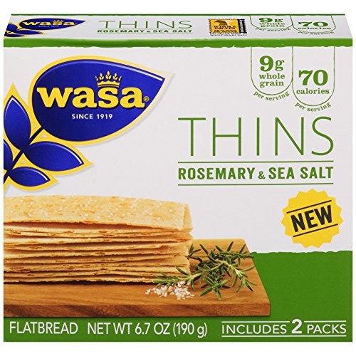 Wasa Flatbread Thins Crackers, Rosemary And Sea Salt, 6.7 Ounce