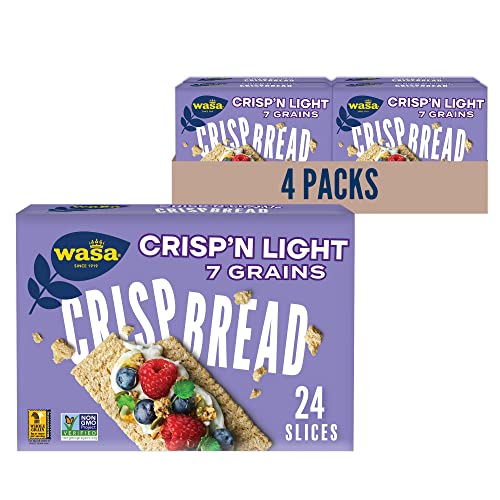 Wasa Crisp’N Light 7 Grains Crispbread, 4.9 Oz Pack Of 4, Crac...