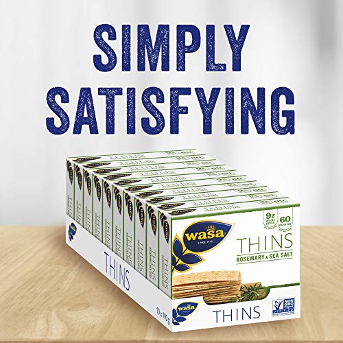 Wasa Flatbread Thins, Rosemary And Sea Salt, 6.7 Ounce Pack Of 10