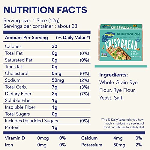 Wasa Sourdough Crispbread, 9.7 Ounce Pack of 12